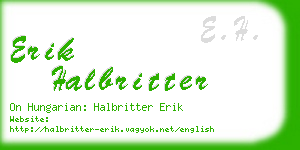 erik halbritter business card